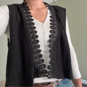 Black Lace Vest